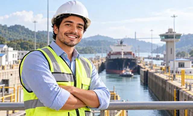 Trabajador del Canal de Panamá con su documentación para solicitar un préstamo personal
